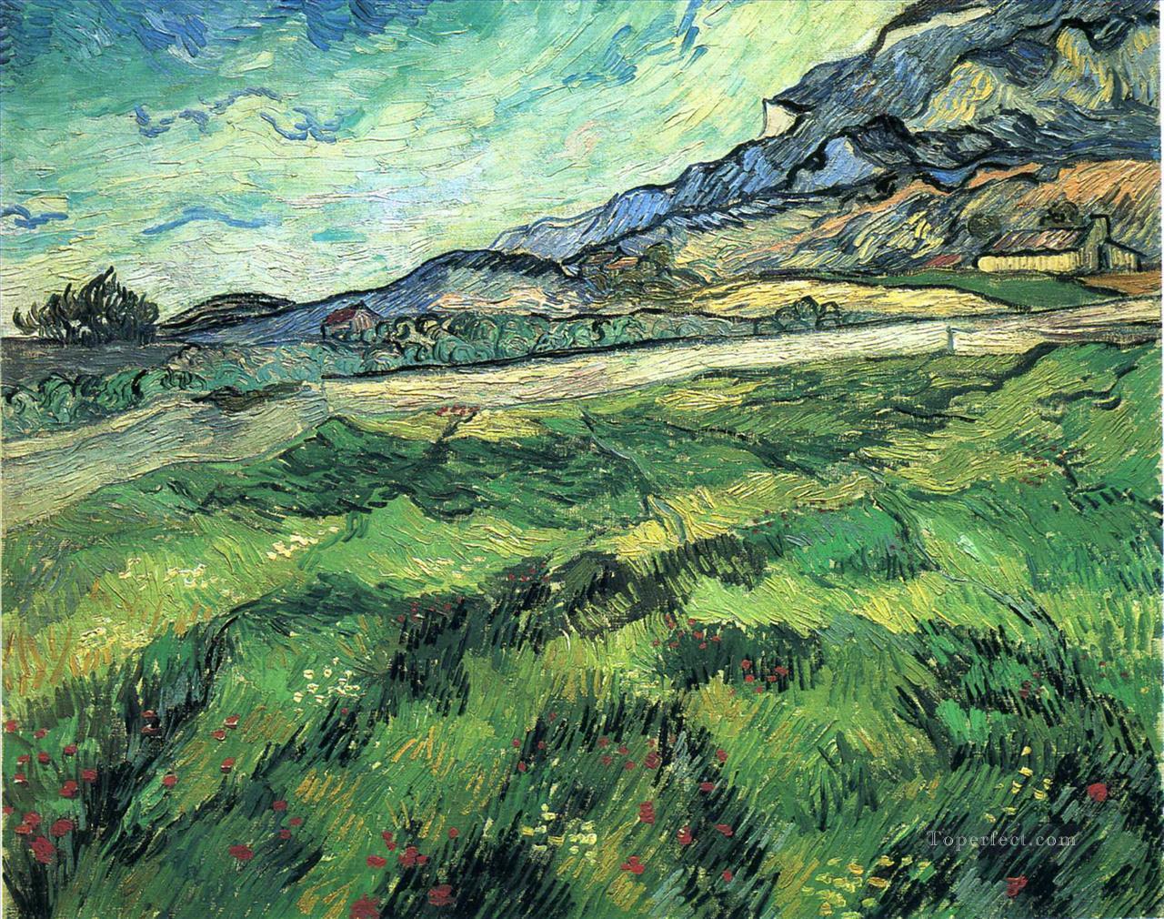 The Green Wheatfield behind the Asylum Vincent van Gogh Oil Paintings
